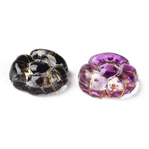 Transparent Mixed Colours Flower Cabochons