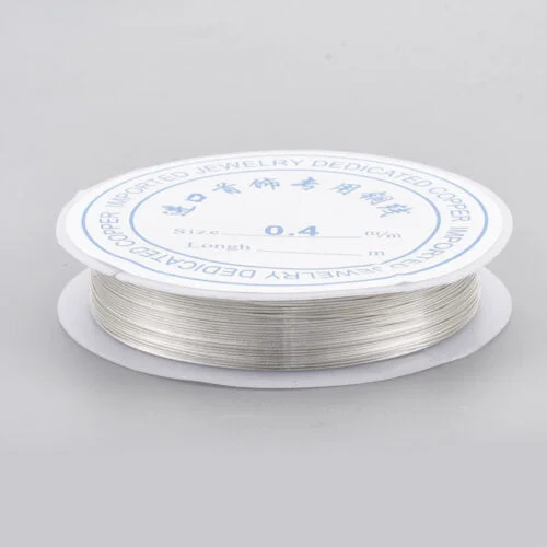 25 Meters Beading Copper Silver Wire Spool - (0.2mm)