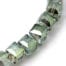 'AB' Rainbow Dark Sea Green Square Electro Plated Glass Bead