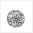 Flower Printed Sterling Silver Round Bead