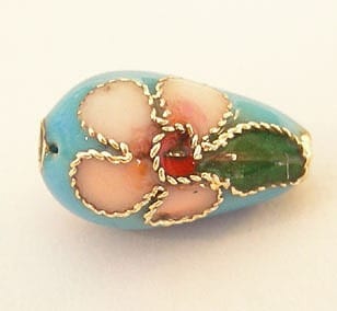 turquoise cloisonne teardrop bead 12mm premium jewellery making supplies Australia