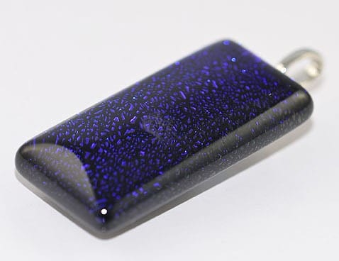 Dark Blue Dichroic Glass Rectangle Shape Pendants - (49mmx20mm)