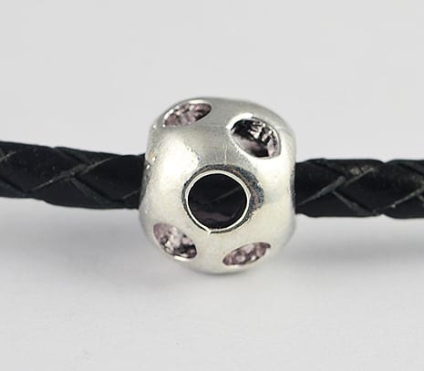 Round Holes European Style Silver Metal Bead - X1
