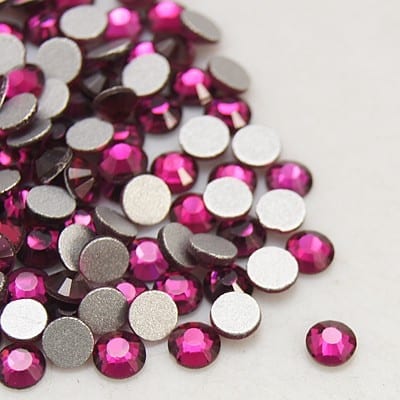 20 Violet Red Grade A Flat Back Rhinestone Glass Beads - (SS12)
