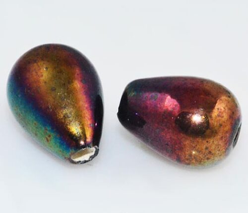 AB coated glass beads multi coloured iridescent 12mm jewellery making supply
