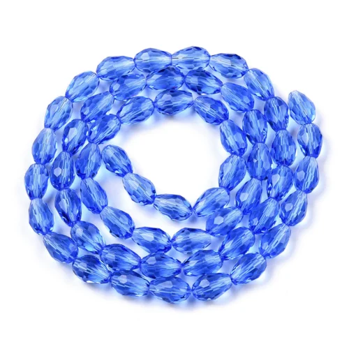 light blue teardrop glass beads 10mm czech faceted jewellery making supplies