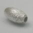 Silver stardust bead with textured antique finish, 7mm by 5mm metal barrel bead
