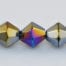 Silver Czech AB Bicone Glass Beads
