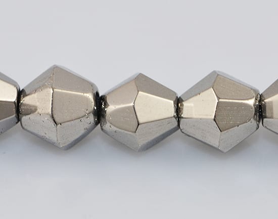 10 Czech 'AB' Bicone Silver Electro Plated Glass Bead - (6mm)
