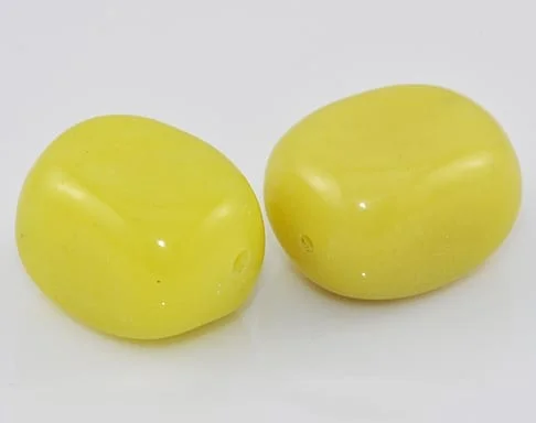 1 'Grade A' Mustard Rectangular Gemstone Bead - (18mmx15mm)