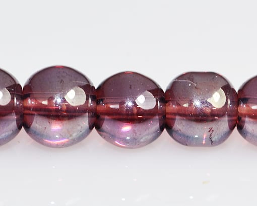 20 'AB' Round Purple Electro Plated Glass Bead - (4mm)