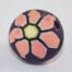 Indigo Salmon Floral Round Fimo Bead