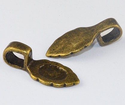 Bronze Glue-On Flat Metal Bails