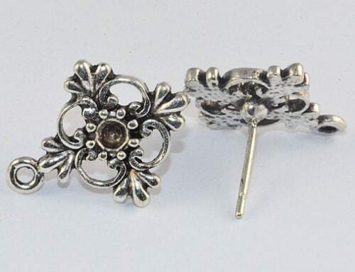Silver Plated Metal Ear Studs