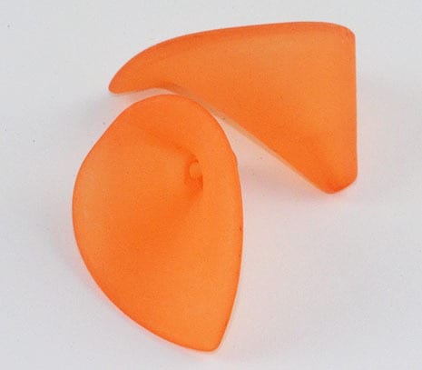 Tulip Shaped Orange Frosted Acrylic Beads - (25mm)