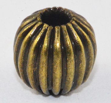 Antique Style Bronze Metal Round Beads