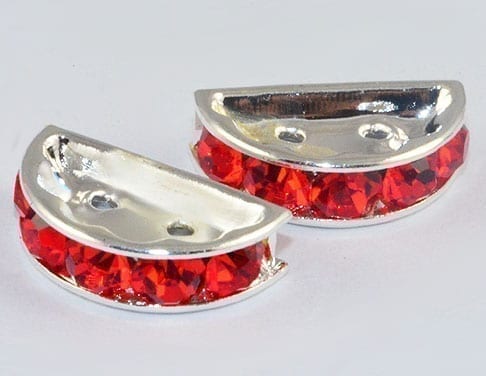 Multi Strand Red Linking Rhinestone  Bead - (13mm)