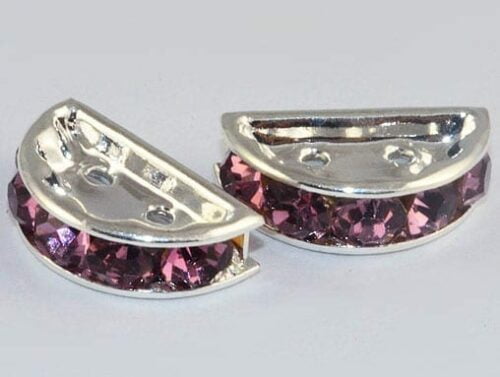 Multi Strand Amethyst Linking Rhinestone  Bead - (13mm)