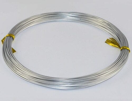 10 Meters Silver Aluminium Wire Roll - (0.8mm)