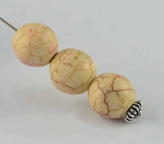20 White Dyed Gemstone Round Beads - (8mm)
