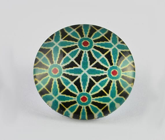 3 Bright New Round Moroccan Inspired Glass Cabochon - (25mm)
