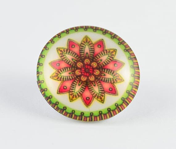 3 Bright New Round Moroccan Inspired Glass Cabochon - (25mm)