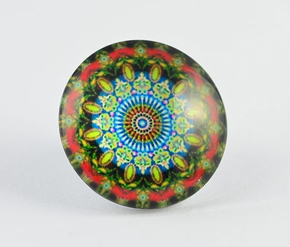 3 Bright New Round Moroccan Inspired Glass Cabochon - (25mm)