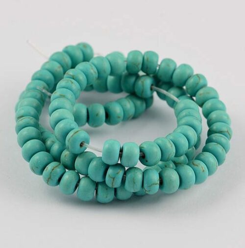 One Strand Turquoise Synthetic Gemstone Beads - 4mm