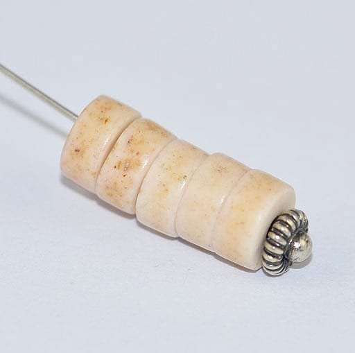 10 White Dyed Gemstone Disc/Flat Round Shaped Beads - (6mm)