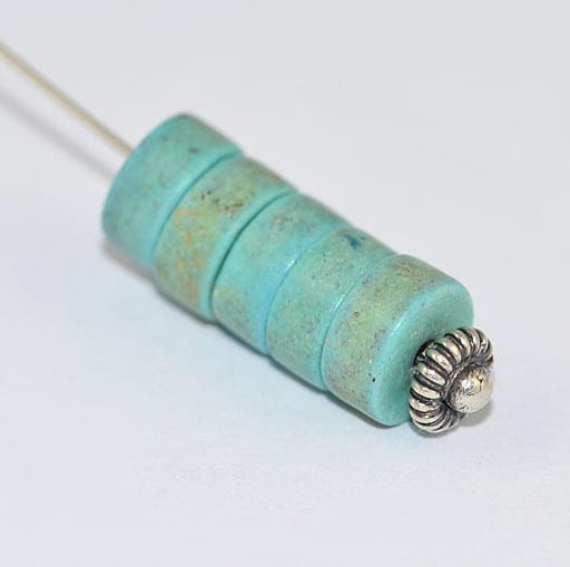 10 Turquoise Dyed Gemstone Disc/Flat Round Shaped Beads - (6mm)