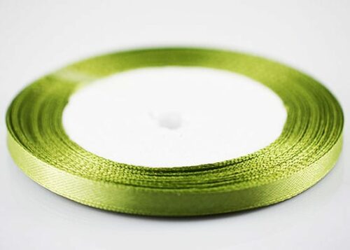 Bright Fresh Olive Green Colour Satin Ribbon Spool- (22 meters)