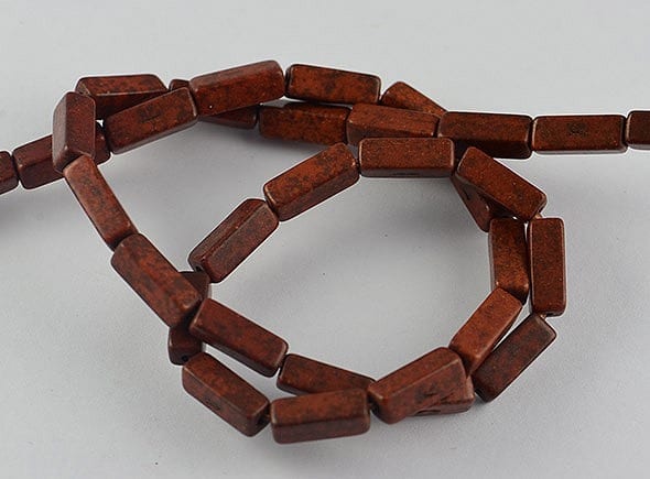 Brown Purple Synthetic Gemstone Dyed Rectangle Beads - (12mm)