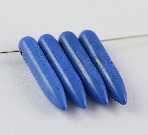 Naby Blue Synthetic Gemstone Spear/Teardrop Beads - (25mm)