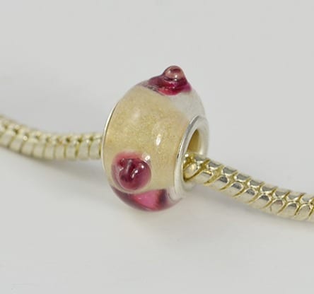Milky White Artisan Choice Lamp Work European Glass Bead - Q1
