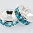 Aquamarine Rondelle Rhinestone Beads