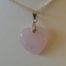 Rose quartz pendant 20mm natural gemstone with fitted metal hook for jewellery making