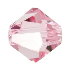 Light Rose Swarovski Bicone Crystal Beads (5301) - 6mm