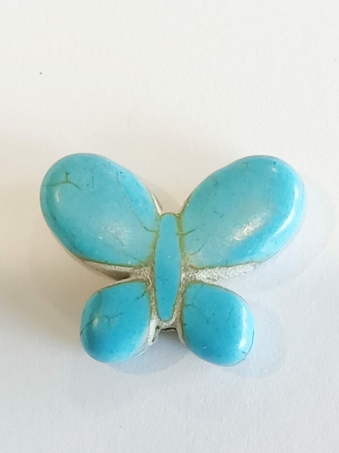 Turquoise Dyed Gemstone Butterfly Beads