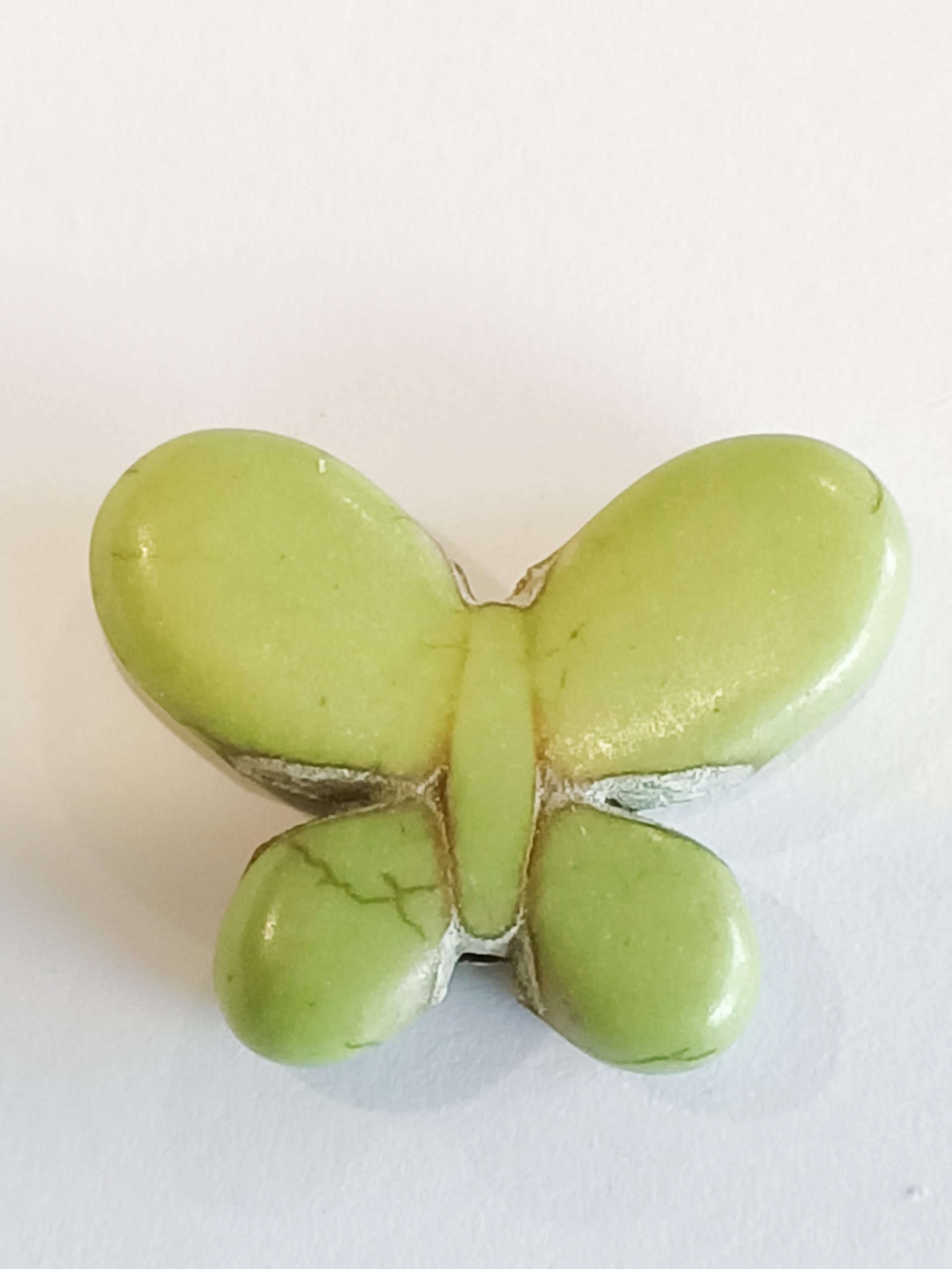 Green Dyed Gemstone Butterfly Beads