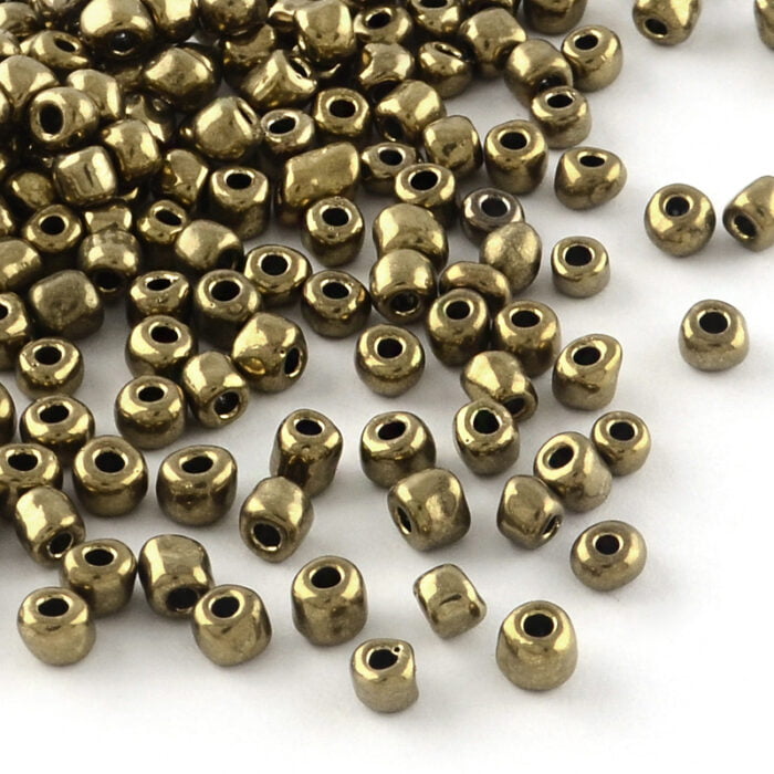 6/0 Bronze Lustre Round Glass Seed beads - (10 grams)