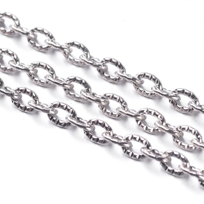 2 Meters Silver Plated Metal Jewelry Chain 4mmX3mm - (SCH-03)