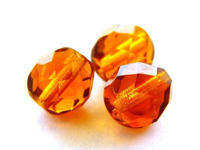 Dark Topaz Czech Glass Beads