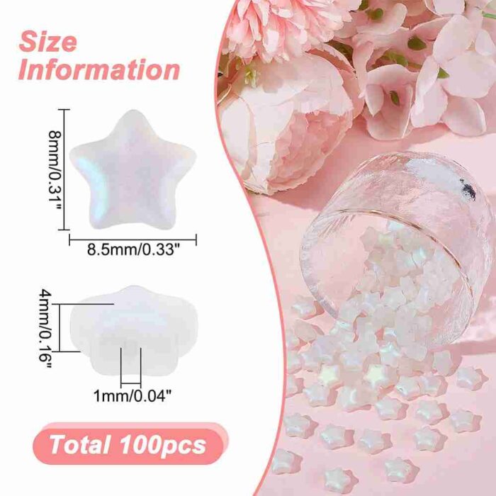 Frosted Star Glass Beads