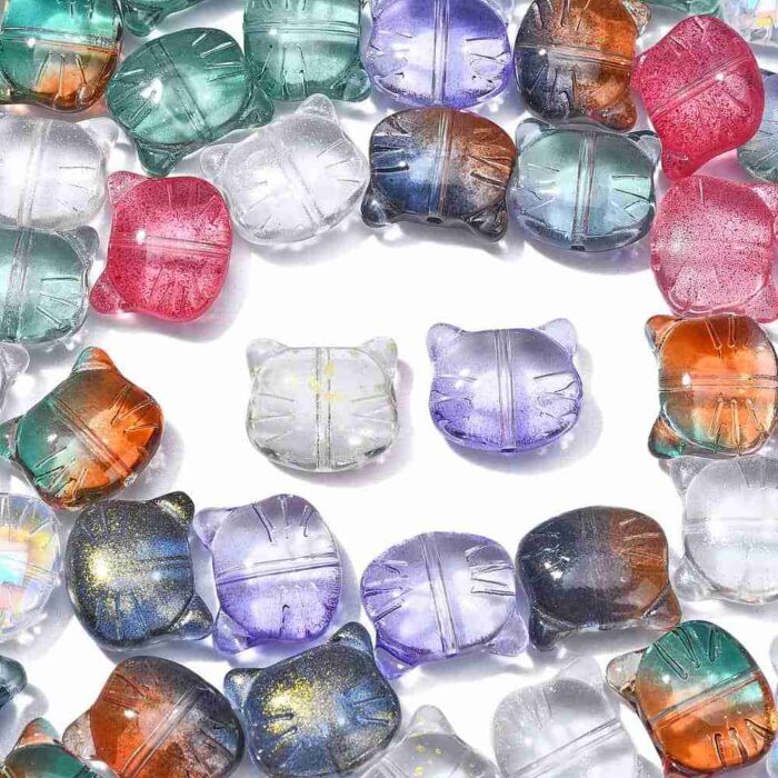 Cat Shape Lampwork Beads