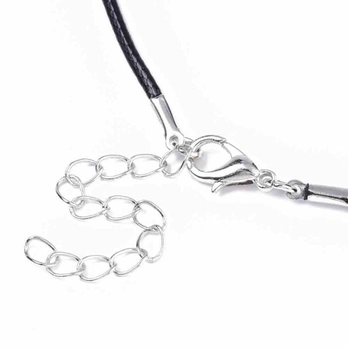 Black 1.5mm Waxed Cotton Cord Complete Chain for making jewellery