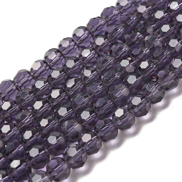 Purple Faceted Glass Beads