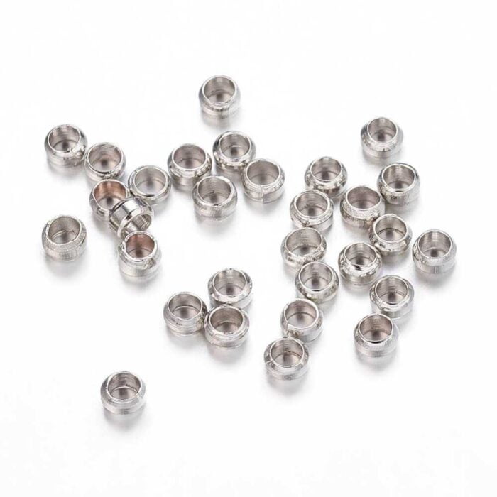 Silver crimp beads