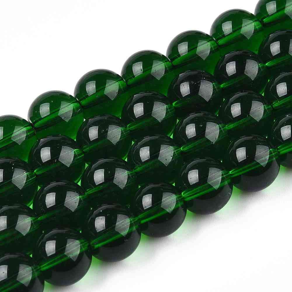 Dark Green Glass Beads