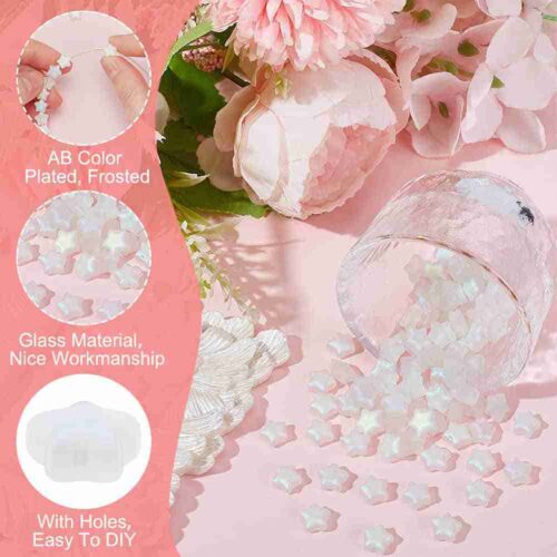Frosted Star Glass Beads for Jewellery Making – Shop Australia