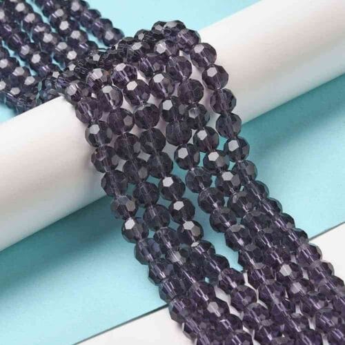 Purple Faceted Glass Beads